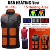 15 жилет с подогревом, теплая зимняя теплая электрическая USB-куртка для мужчин и женщин, нагревательное пальто, тепловое