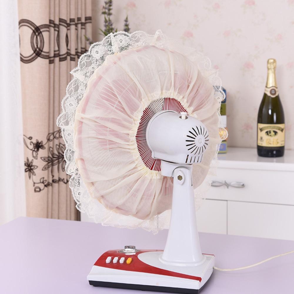 Round Lace Electric Fan Cover Pastoral Style Floral Floor Fan Covers Fan Dust Cover Fan Protective