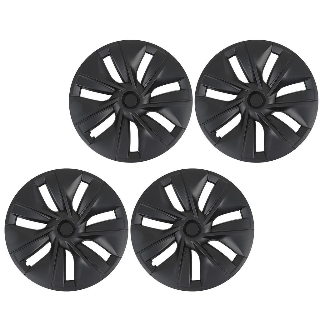 4 шт. 19-дюймовых колпака ступицы колеса, матово-черные, устойчивые к царапинам, стильные, крутые, замена для Tesla Model Y 2020–2023 гг.