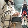 Lady Multifunction Doublelayer Tartan Plaid Blanket Scarf Wrap Shawl Keep Warm