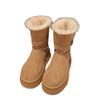 Sheepskin and Fur Integrated Thick-soled Cowhide Velvet Snow Boots Women's Boots 2025 New Leather Buckle with Thermal Cotton Boots Short Boots Women