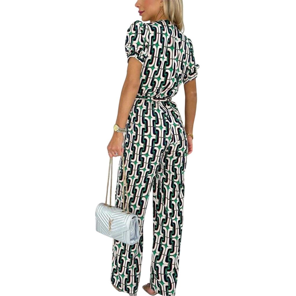 AX Paris Womens/Ladies Geometric Pattern Belted Jumpsuit