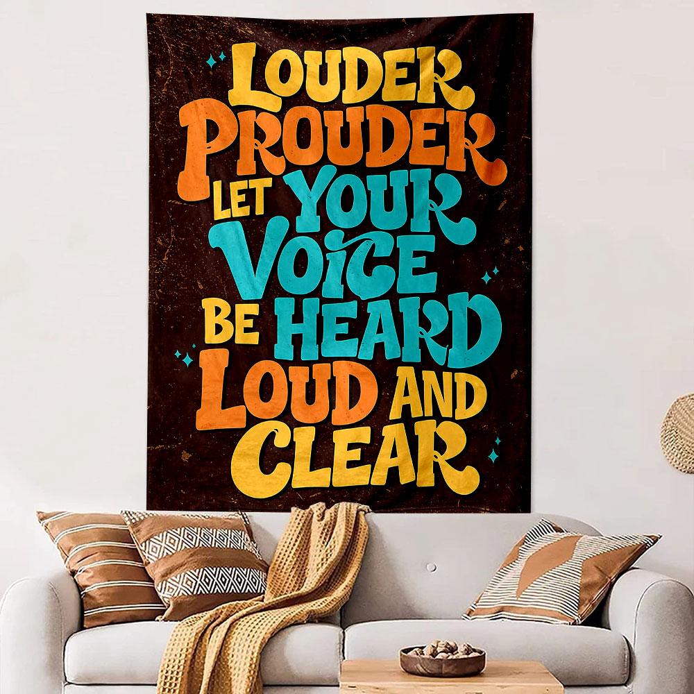 "Loud and Proud Inspirational Design" Patterned tapestry home decor, suitable for bedroom and living room, gift