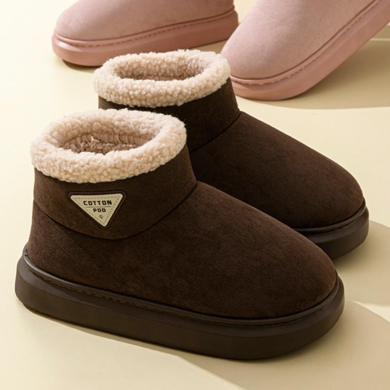 Women Platform Flats Fur Ankle Boots Winter Warm Cotton Shoes 2025 Trend Gladiator Short Plush Cozy Non Slip Sport Botas Mujer