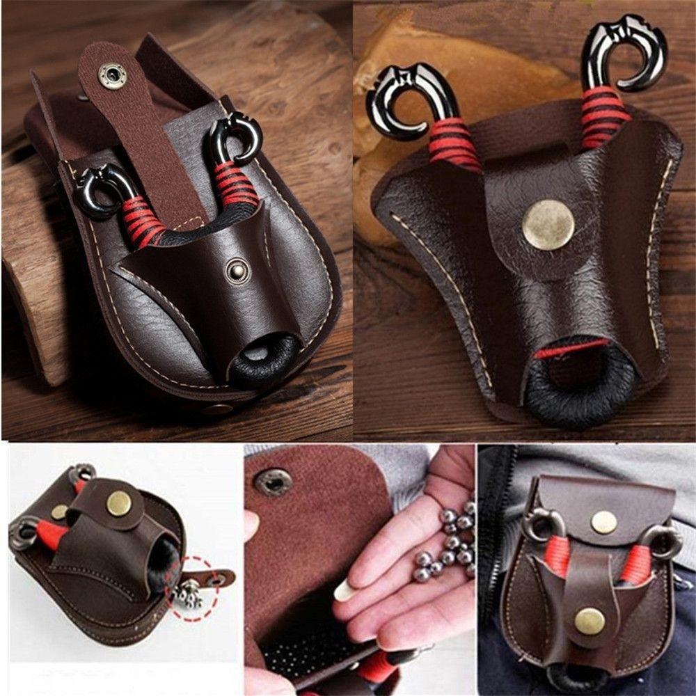 Сумка для выстрела Поясной чехол Катапульта Стальные шарики Сумка Кожаная кобура Игры Стрельба