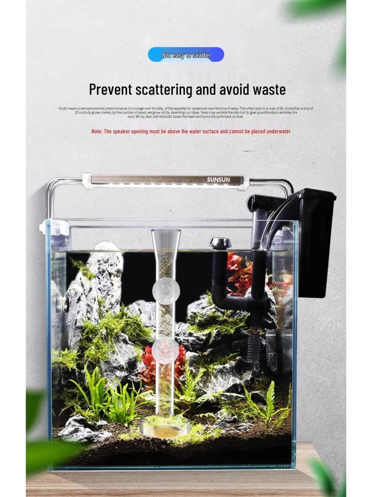 Стеклянная трубка-кормушка для рыб с высокой прозрачностью: Точное кормление креветок и мелких рыб, предотвращает разбрасывание корма.