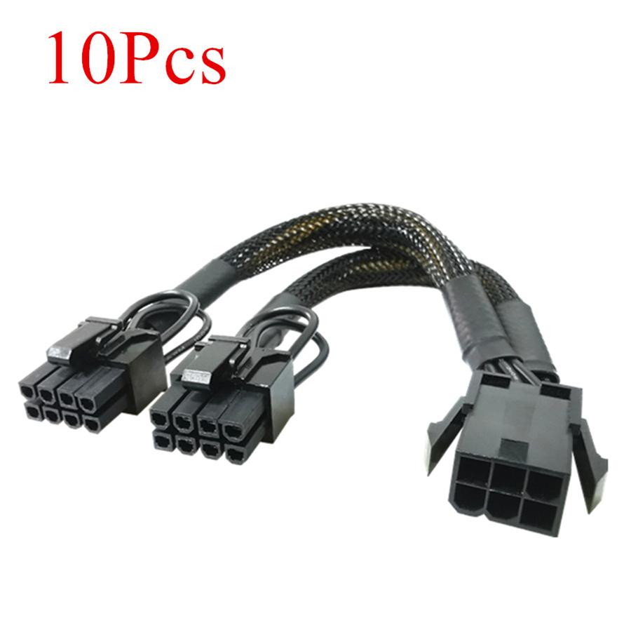 Упаковка из 10 штук PCI Express 6-pin на двойной 8-pin (6+2 контакта) Адаптер питания для видеокарты