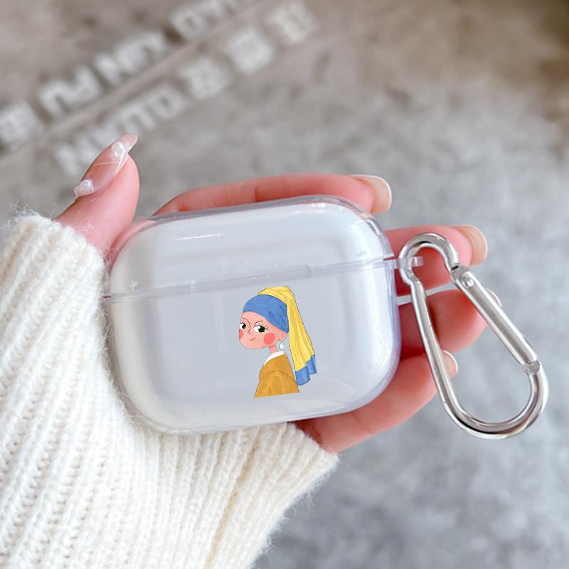Чехол для Apple Airpods 2 1 Наушники Чехлы с крючком Арт Эстетика Винсент Ван Гог Звездная ночь Для Airpod Pro 3 Pro2 Прозрачные чехлы