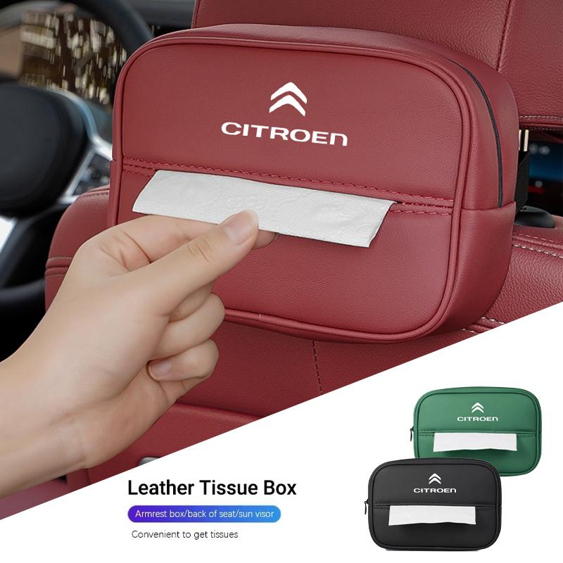 ASY1 Car Interior Tissue Storage Box Auto Armrests Sunshades Seat Accessories For Citroen C1 DS3 C2 C3 Vts C4 Saxo C4L C5 C6 C8 Xsara
