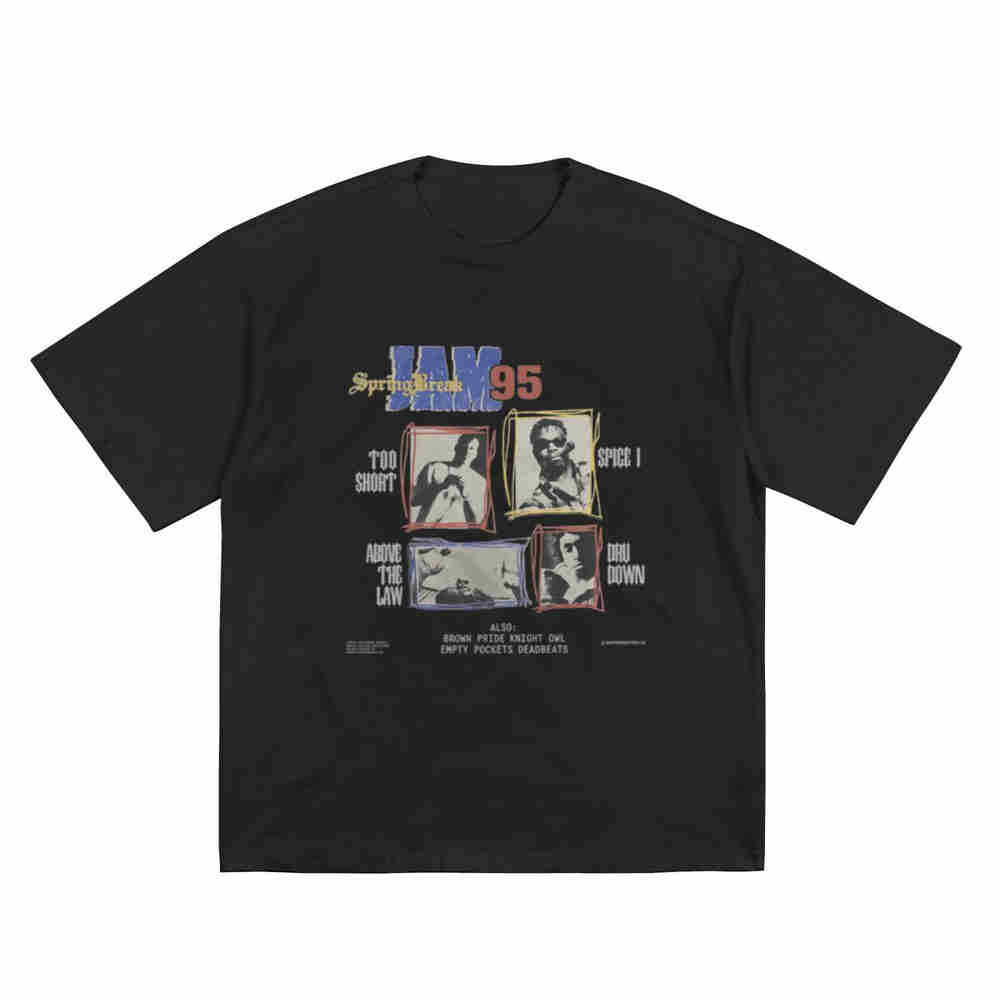 Spring Break Jam Rap Spice 1 Too Short 90s Short Sleeve Tee 100% Cotton T-Shirt