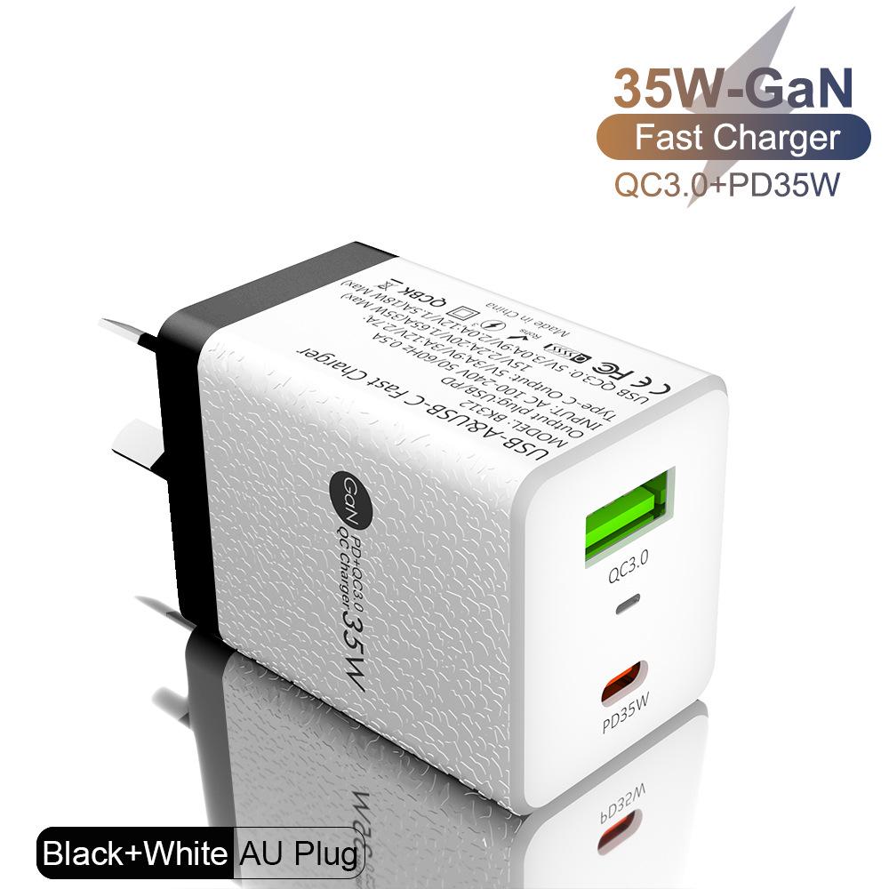 Gallium Nitride Super Fast Charger QC3.0+PD35W EU/UK/AU Plug