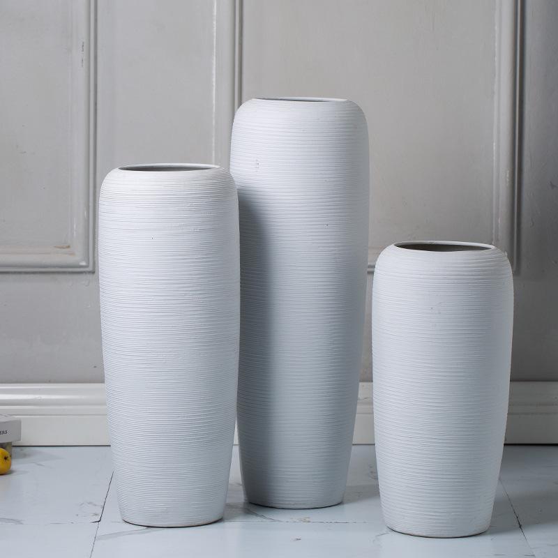 Современная минималистичная скандинавская керамическая напольная ваза для украшения дома и цветочных композиций