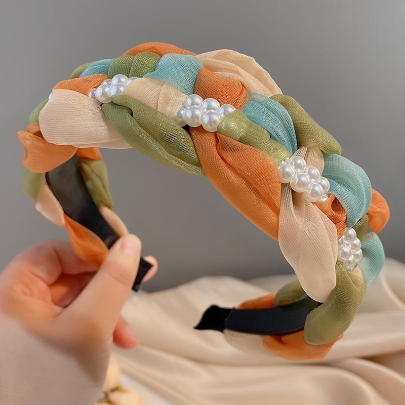 Зубчатая противоскользящая легкая роскошная повязка на голову, витая коса, широкая прессованная повязка на голову, украшение для волос в виде высокой заколки-череп