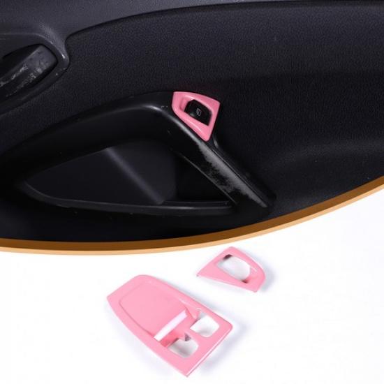 Pink Window Lift Switch Button Trim Frame For Benz Smart Fortwo 451 2010-15