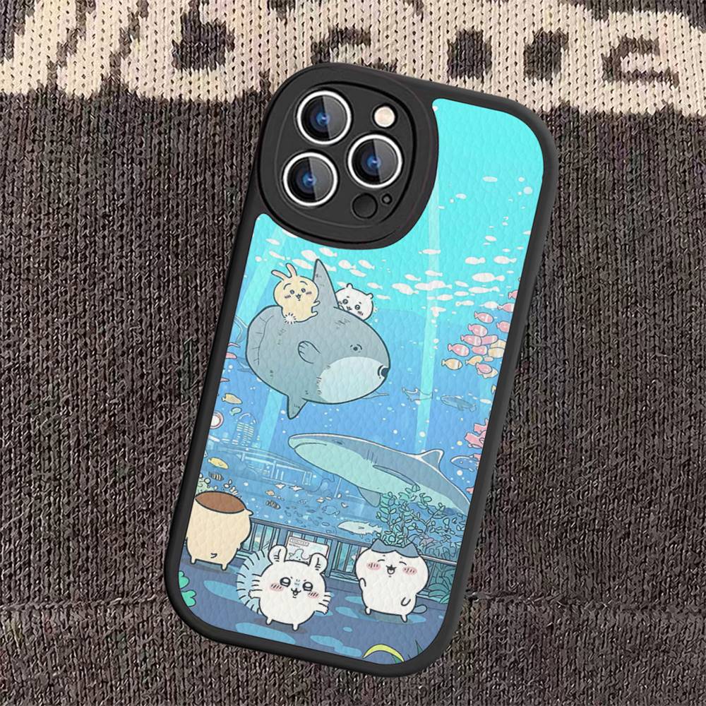 C-Chii-kawa Phone Case Hard Leather For iPhone 16 15 14 13 12 Mini 11 14 Pro Max Xs X Xr 7 8 Plus Fundas