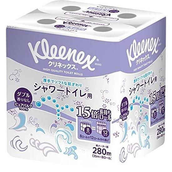 Туалетная бумага Двойная 37,5 м 64 рулона Душ Kleenex Принт (Кейс Продукт)