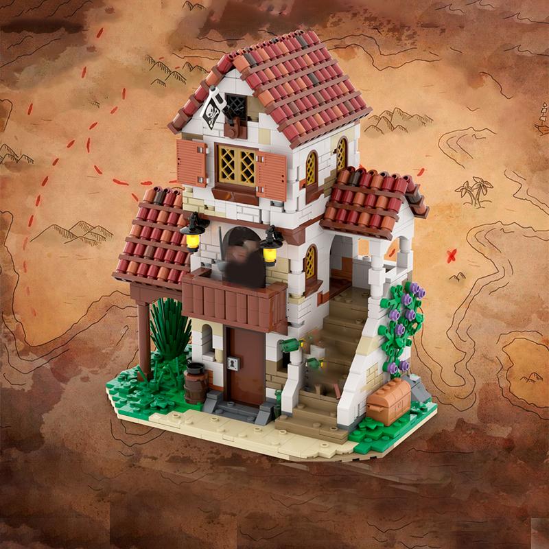 1404 детали MOC Серия 7 'Пиратская таверна' Строительные блоки Модель Конструкторы DIY Идея Рождественский подарок Креативное образование Кирпичики Дети