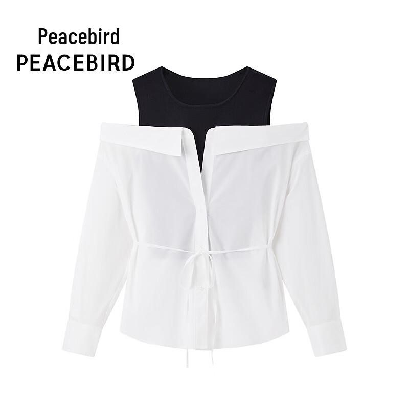 Женский топ Peacebird с контрастными вставками и длинным рукавом