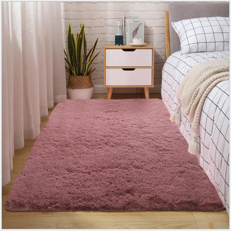 Thick Fluffy Carpets For Living Room Decor Bedside Rug Warm Plush Floor Mats Children's Room Play Mats Silkly Furry Carpet Grey