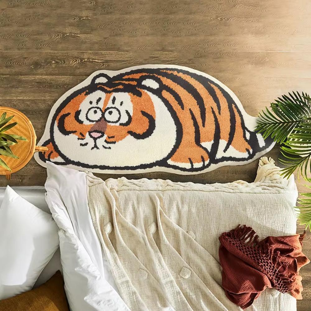 Thick Furry Carpets Cartoon Entrance Mat Toilet Mat Tiger Carpet  Living Room