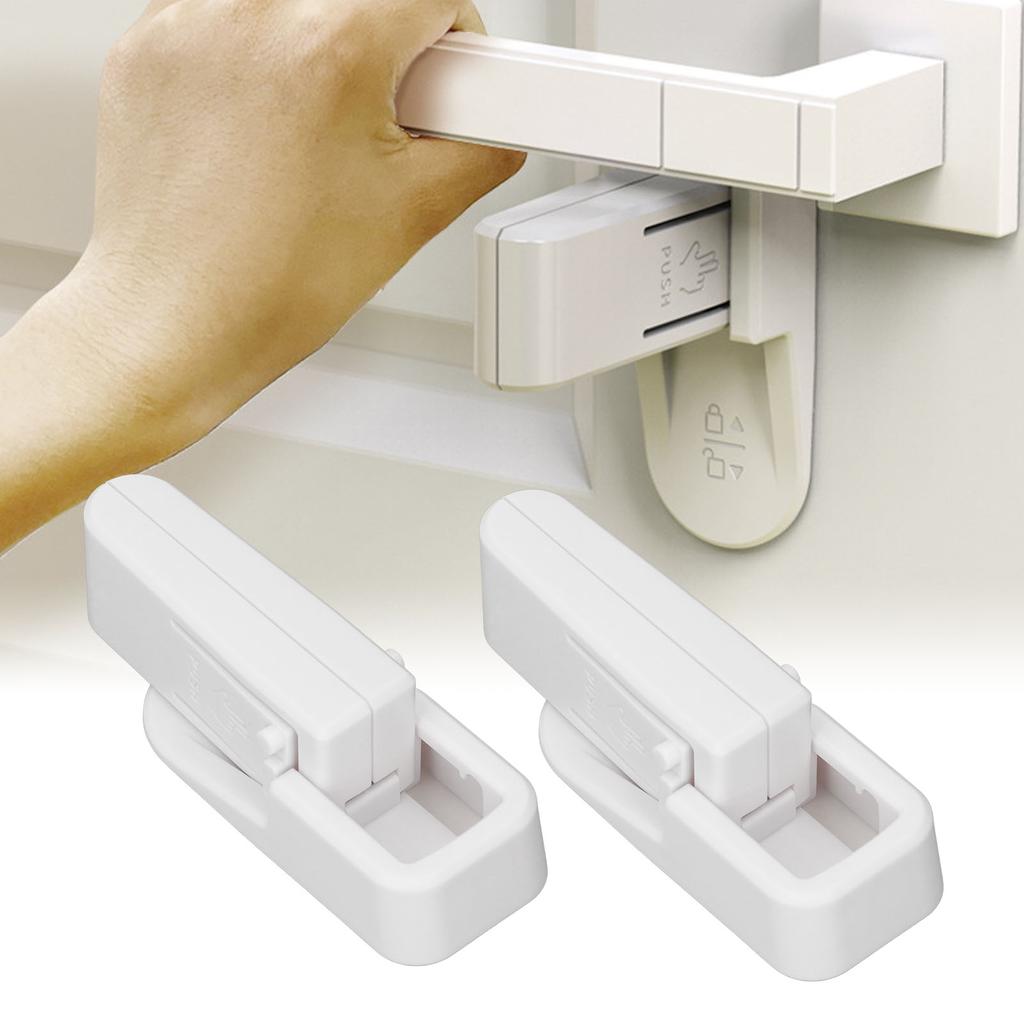 2 шт., замки для дверей с защитой от детей, замки для дверных ручек, детские замки для безопасности малышей, домашних животных, кошек D