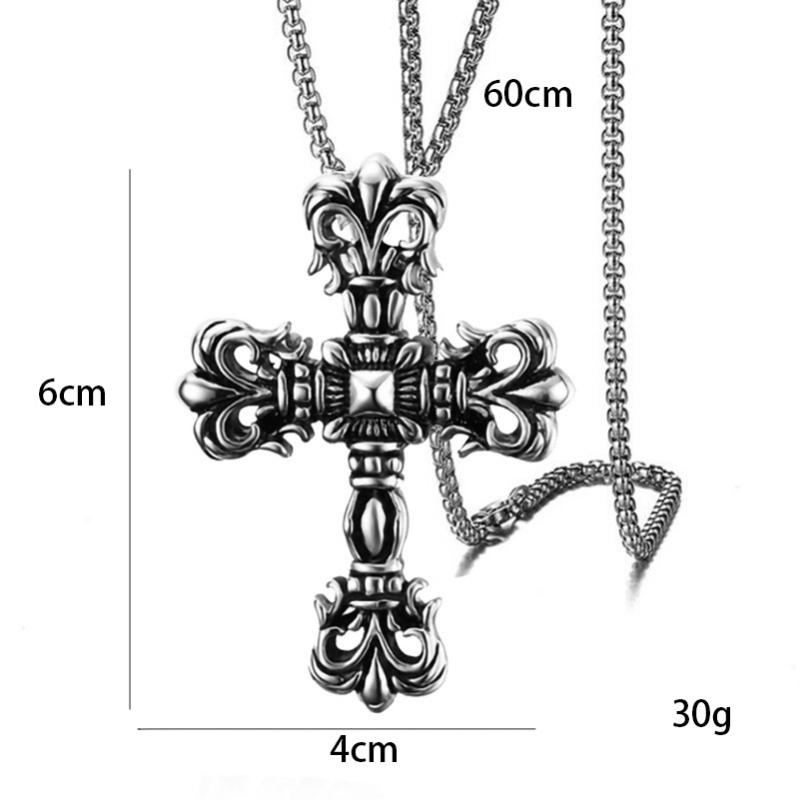 Ожерелье с крестом Панк Мужское ожерелье Властное Титановая сталь Титановая сталь Ювелирные изделия