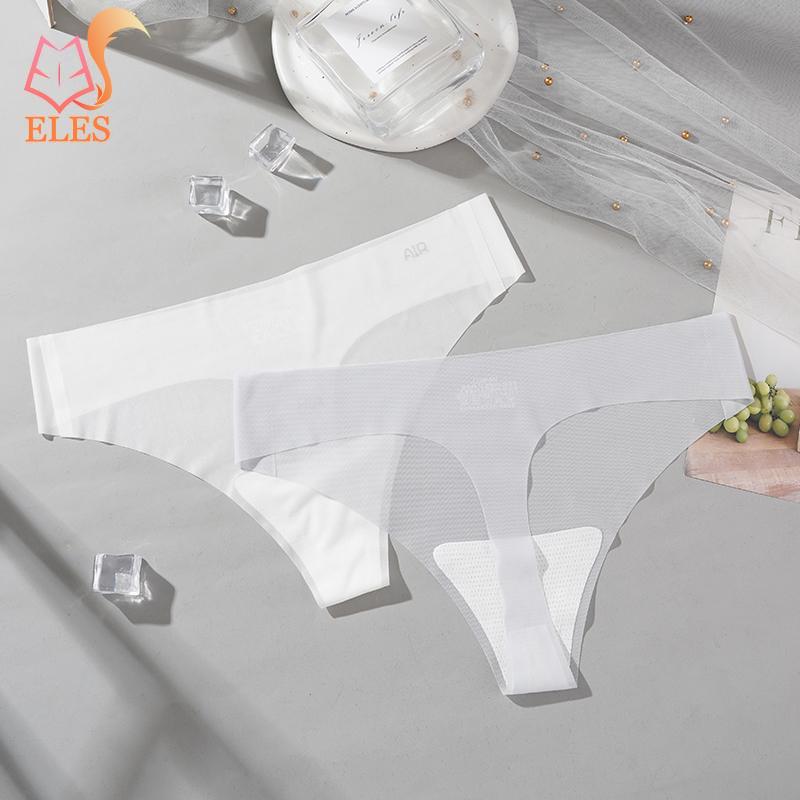 Женские трусики из ледяного шелка, трусики-стринги, женское бесшовное нижнее белье, трусики