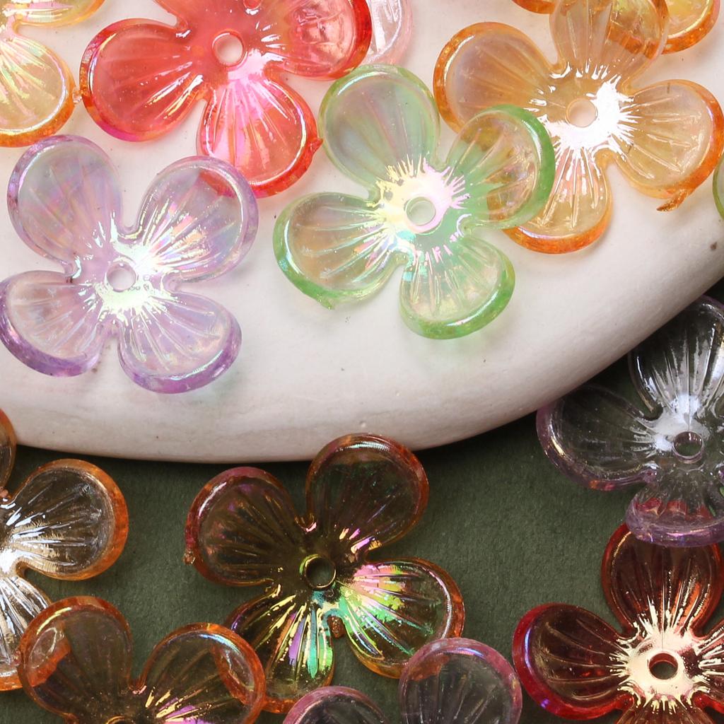 Акриловые модные прозрачные кристаллы, материалы ручной работы, сделай сам, 100 шт., маленькие цветочные бусины 15,8 мм, аксессуары, браслет, серьги-шпильки