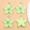 6-Color DIY Resin Lotus Flower Pendants - Transparent Five-Petal Charms for Bags