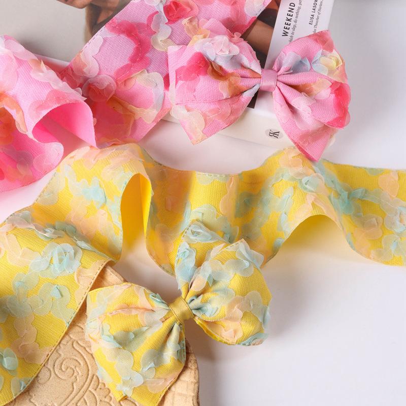 High Quality Printed Lace Lace Ribbon Butterfly Clip Hairpin Raw Material Gift Wrap Tape Diy Clothing Accessories Ribbon