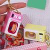 Creative Microwave Keychain Interactive Children's Toy with LED Light Sound Effects Gold Lobster Clasp for Kids Adults