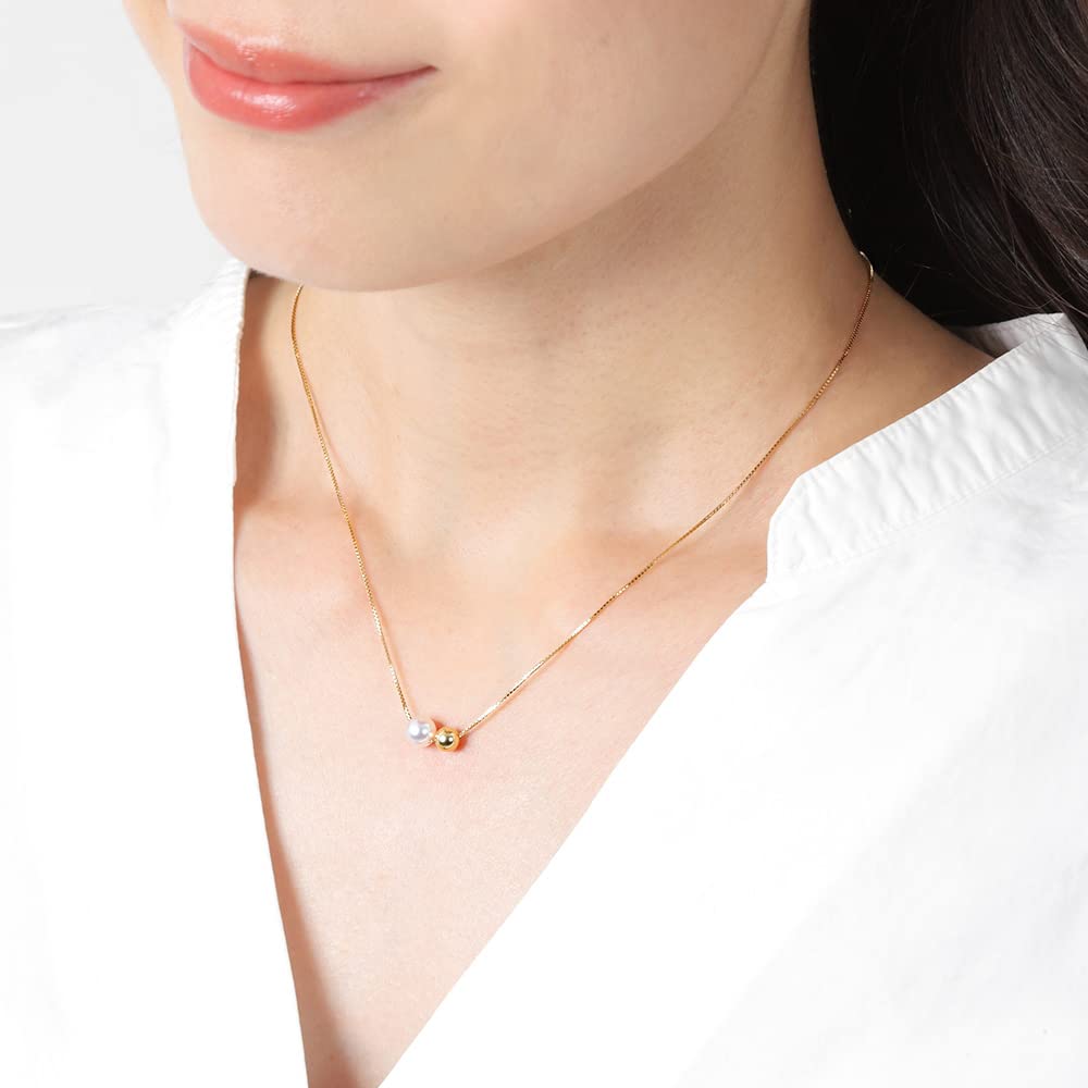 Sphere Pearl Pendant K18 Pearl Necklace [Moon Label] Women's [Gift Wrapped]