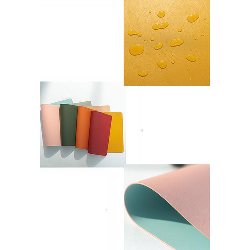 Двусторонний кожаный изоляционный коврик для обеденного стола, коврик для стола в стиле вестерн, водонепроницаемый и маслостойкий, простой современный кожаный коврик для стола