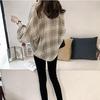 Летняя женская солнцезащитная одежда, шифоновая рубашка, клетчатая рубашка в стиле ретро, ​​верхняя блузка для женщин