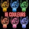 Lampe de Chevet 3D LED, Cheval, Multicolore, Télécommande , Tactile, Equitation, idée cadeau noël