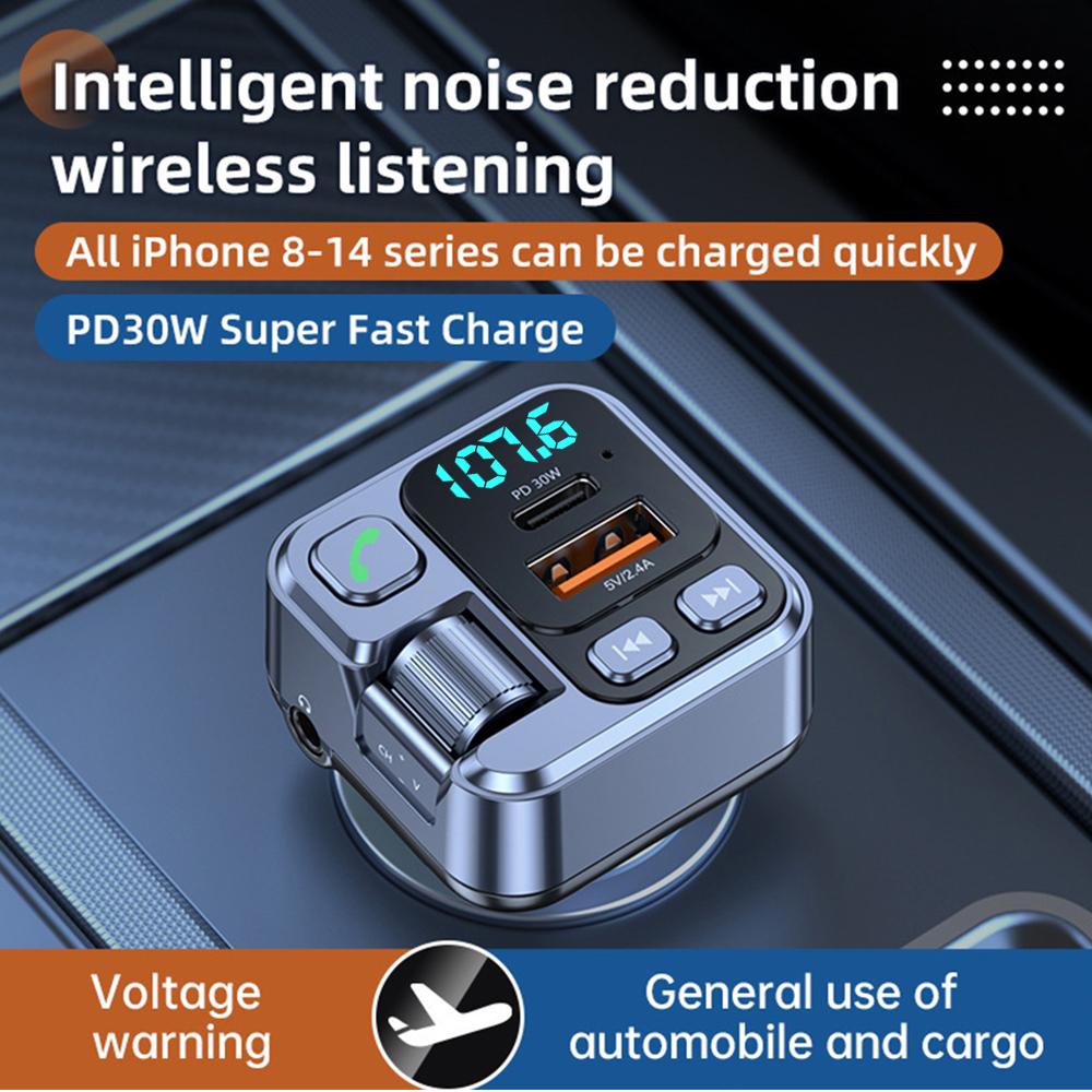 Автомобильное зарядное устройство Автомобильный Bluetooth-приемник USB U Disk Read PD20w Быстрая зарядка Цифровой дисплей Автомобильный адаптер для мобильного телефона FM-передатчик для мобильных телефонов