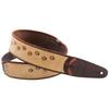 RightOn STRAPS GuitarBass Strap, Width 6cm, Length 95-145cm, Brown Cat