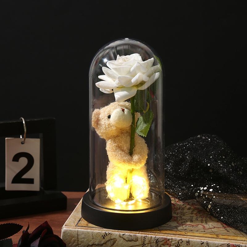 Eternal Galaxy Rose Rose With Lights  Led Valentine Day Gift Couple Girlfriend New Year Heart Gift Creative Wedding Decor
