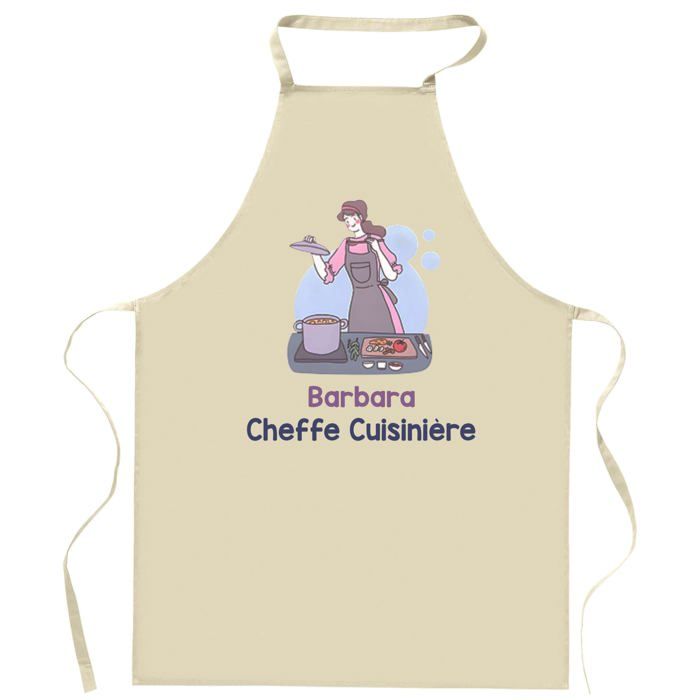 Tablier de cuisine - Barbara - Impression Bretonne - Coton résistant - Impression France