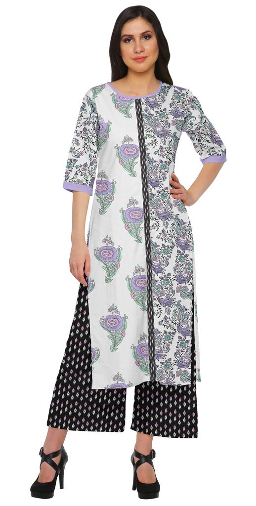 Moomaya Printed Indian Palazzo Set Viscose Santoon Women Ethnic Wear Plus