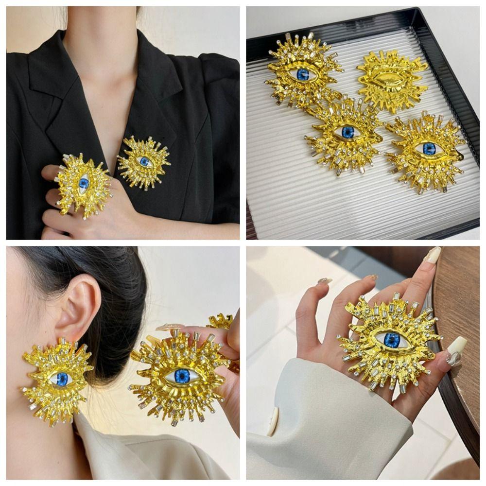 Винтажная серьга-пусета «Глаза демона», деликатная женская брошь, роскошное кольцо «Глаз дьявола», для леди и девушек
