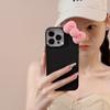 Cute Pink Bow Iphone17 Apple 16 Mobile Phone Case 11 Three-dimensional 13 Silicane 14 Promax Suitable for 12 Sets