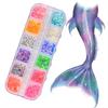 12 Colors Nail Art Glitter Sequins Holographic Mermaid 3D DIY Tip Decoration
