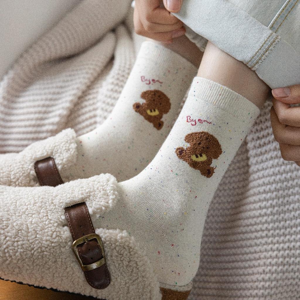Wind Women'S Socks Idea Yarn Cute Cartoon Small Animal Mori College Wind Women'S Cotton Socks Medium Tube Socks