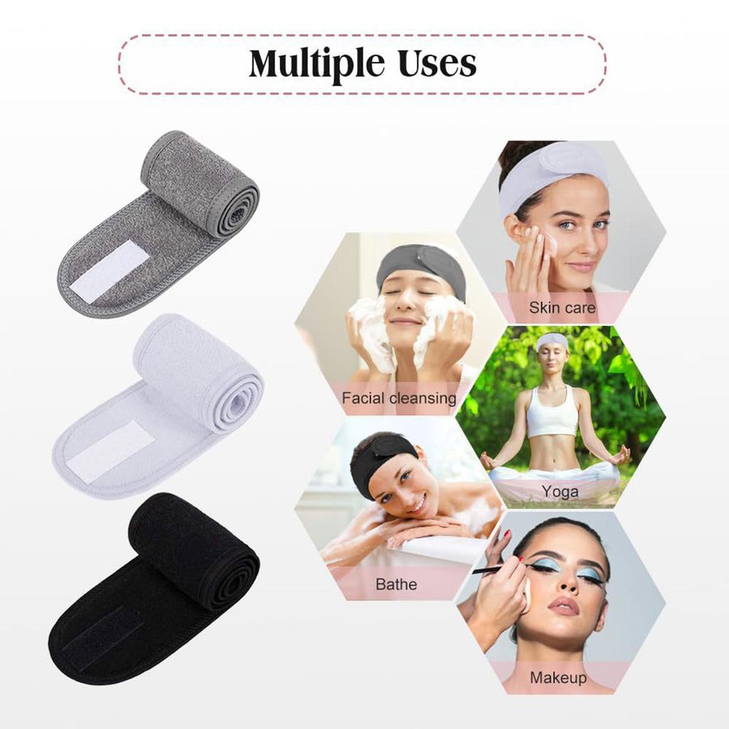 Stretchable Washable Makeup Headband Non-slip Elastic Terrycloth Headband Suitable for Makeup Shower Yoga
