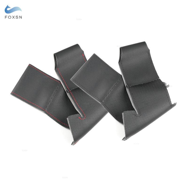 Оплетки на руль для Ford EcoSport 2014-2017 для Fiesta 2008-2017 Автомобильная оплетка на руль Кожаная накладка с ручной прошивкой