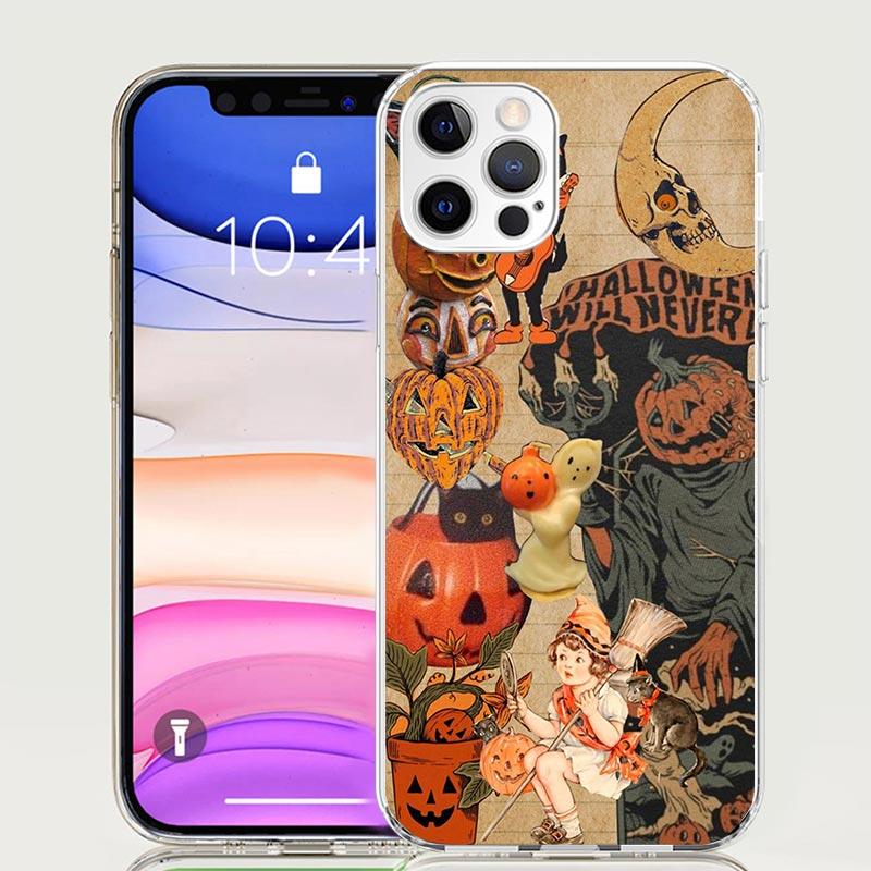 Halloween Fall Art Witch Cat Phone Case For iPhone 18 17 Air 16 15 Plus 11 14 Pro Max 13 Mini 12 7 8 + SE Pattern Art Customized Co