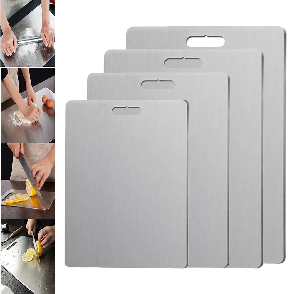 Cutting Board Stainless Steel Chopping Board Kitchen Kneading Dough Board Double Sided Chopping Board For Meat Kitchen Tools
