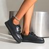 Fashion 2024 Women's Lace Up Women's Vulcanized Shoes Fashionable Sequins New Round Toe Women's Casual Shoes Versatile