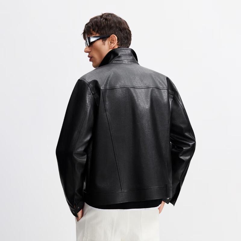 Jack&Jones Мужская классическая куртка с лацканами из ПУ